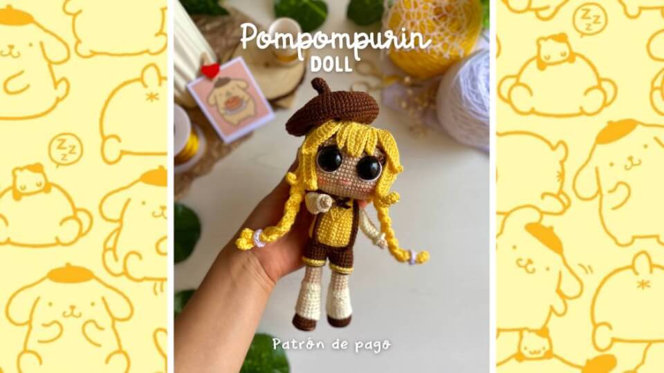 Patrón PDF Pompompurin 💛🤎