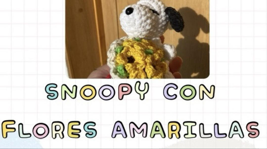 Snoopy con flores amarillas