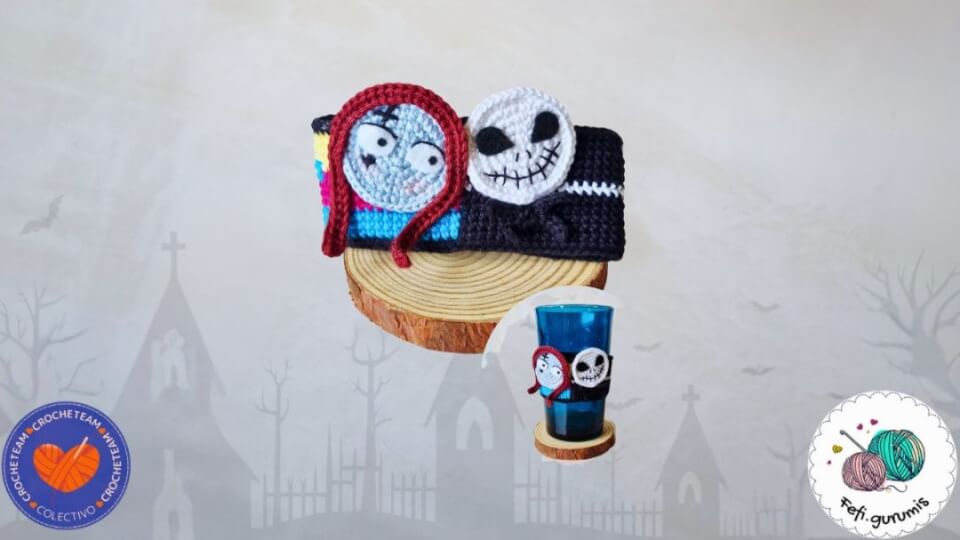 Jack and Sally Cup Cozy☠️
