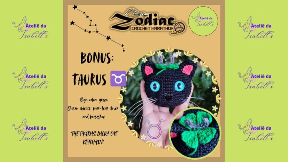 The Taurus Lucky Cat Keychain