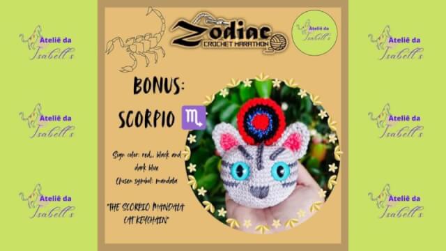 Scorpio Mandala Cat Keychain