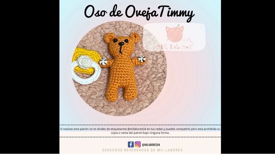 Patrón Oso de Oveja Timmy
