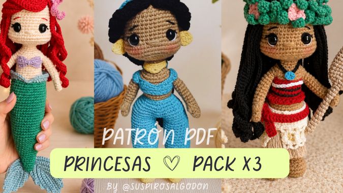 PRINCESAS 𑣲 PACK X3